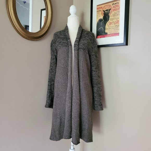 Eileen Fisher Yak Wool Blend Colorblock Long Cardigan Size Small LIKE NEW - Picture 2 of 15
